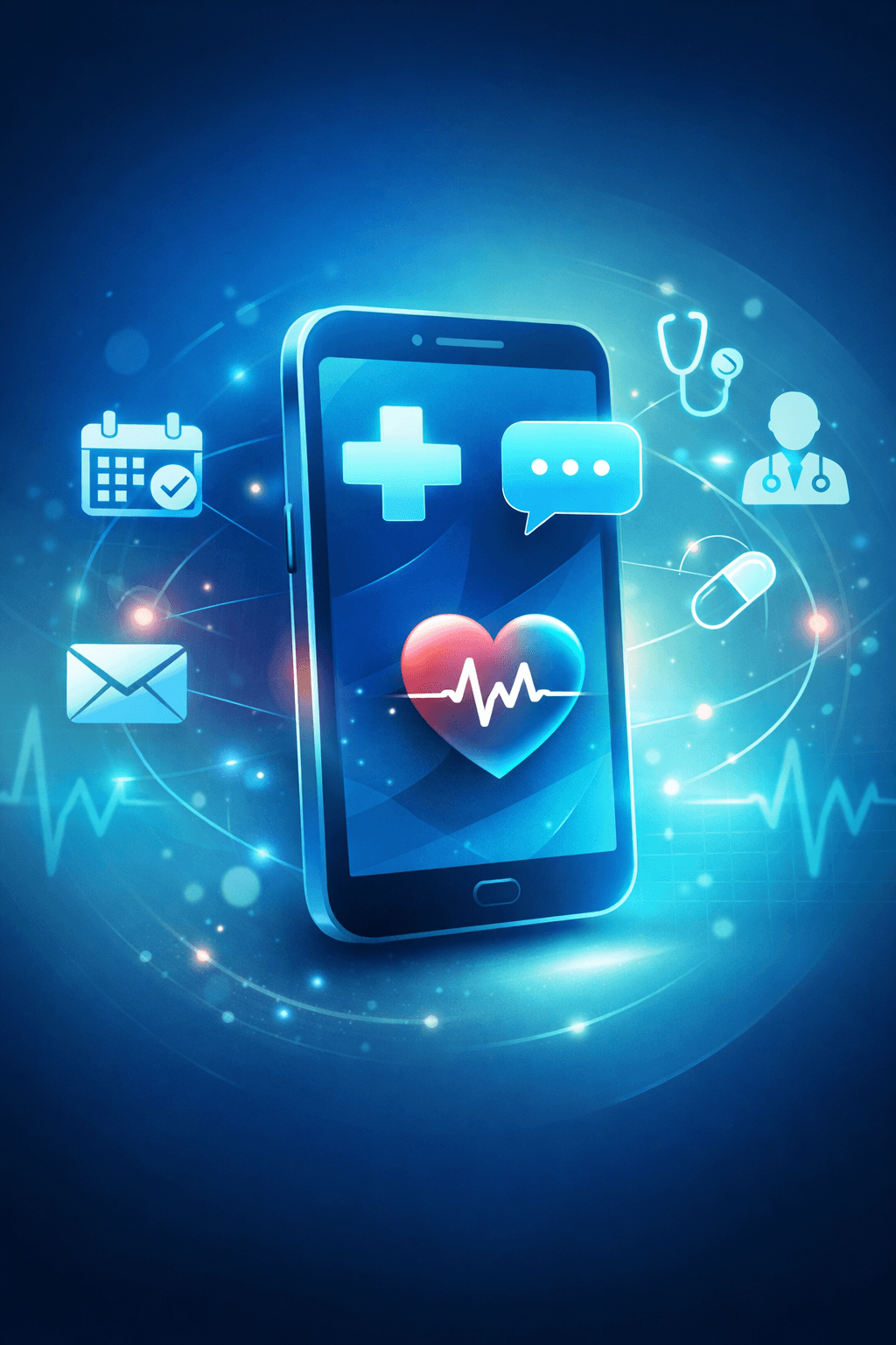 Digital health network abstract background representing connected healthcare technology